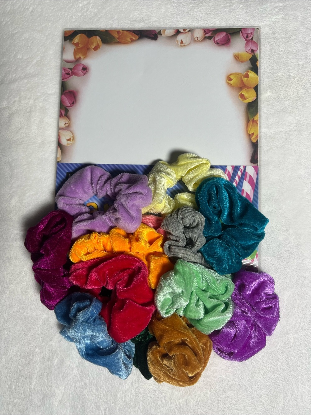Scrunchie & Stationery Bundle - Lot of 13 Scrunchies - 10 Sheets Design Cards